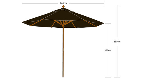 Eden Pro 2.7m Outdoor Sun Umbrella  - Charcoal